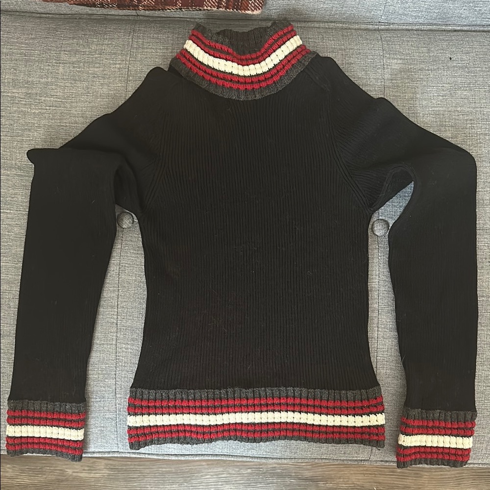 GF Ferre Striped Black Sweater. 100% wool